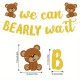 We can Bearly Wait gouden letterslinger met 2 bruine beertjes