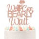 Taart topper We can Bearly Wait rosé goud