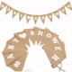 Babyshower jute vlaggenlijn met witte letters