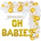 Ballon decoratie set Oh Babies goud met wit 86-delig