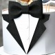 Taart topper Tuxedo met echte strik en knoopjes