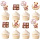 12 Cupcake prikkers Sweet Bears roze