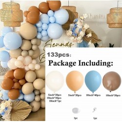 Ballonboog pakket bruin blauw beige nude 133-delig