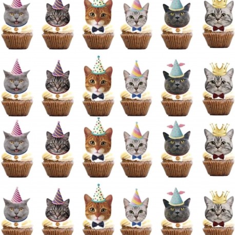 24 poezen cupcake topper Cute Cats