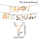 Happy Birthday letterbanner Jungle Animals