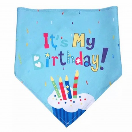 Bandana It's my Birthday blauw 