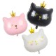 Folie ballon set Cat Princess wit, zwart en roze