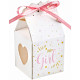 Babyshower cadeaus doosje Girl wit met roze en goud met roze lintje