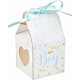 Babyshower cadeaus doosje Boy wit met blauw en goud met blauw lintje