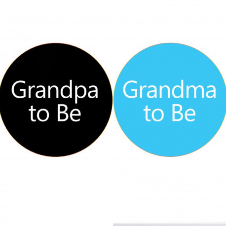 Grandma en Grandpa to Be buttons zwart en blauw