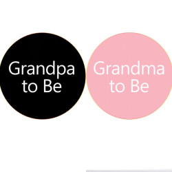 Grandma en Grandpa to Be (kleding)magneten zwart en roze