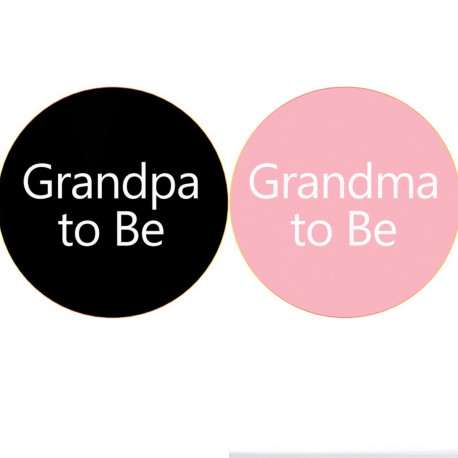 Grandma en Grandpa to Be (kleding)magneten zwart en roze