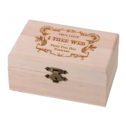 Houten trouwringen box True Love I Thee Wed