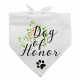 Honden bandana Dog of Honor wit met zwarte tekst en bloemen