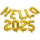 Hello 2025 folie ballonnen set goud 