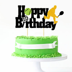 Tennis taart topper Happy Birthday Player