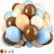 20-delige ballonnen set blauw, bruin, beige en ivoor