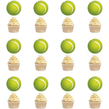 12 cupcake topper Tennisbal