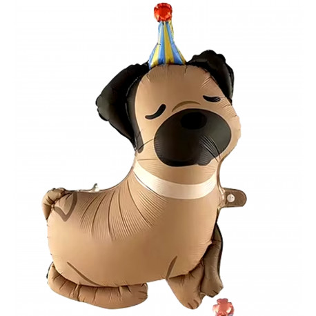 Folie ballon Happy Birthday Pug