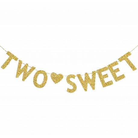 2e verjaardag slinger Two Sweet met hartje