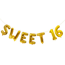 Sweet 16 folie ballonnen set goud