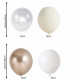 20-delige ballonnen set champagne metallic, ivoor, wit en transparant