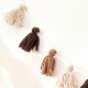 Boho wollen tassel slinger in 2 tinten bruin en beige