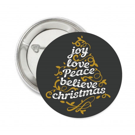 Button of magneet Joy, Love, Peace, Believe, Christmas