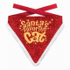 Kerst bandana Santa's Favourite Cat rood goud wit