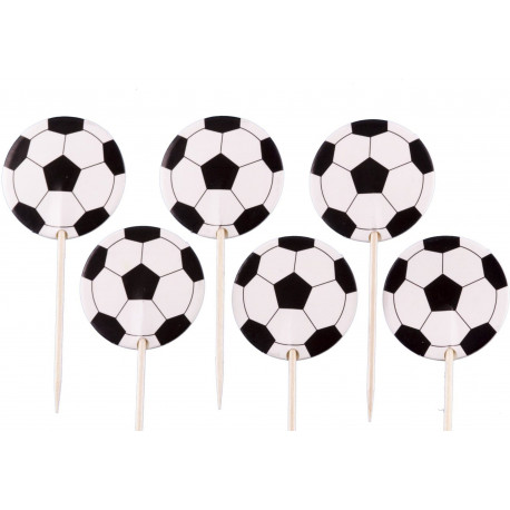 Cupcake prikkers Voetbal 12 stuks