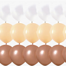 20-delige ballonnen set ivoor, beige en bruin