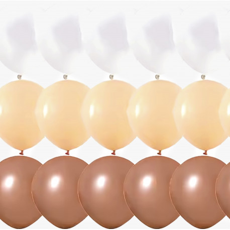 20-delige ballonnen set ivoor, beige en bruin