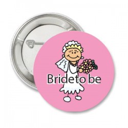 Button Bride to Be pink