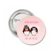 Button Pinguin Couple Pink