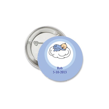 Button Happy Dreams blauw met eigen tekst