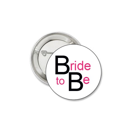 Button Bride to Be wit met roze