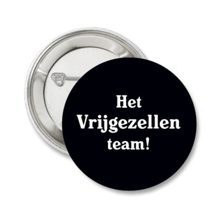 Button Het vrijgezellenteam met diverse tekst mogelijkheden