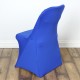 Stretch stoelhoes royal blue voor stoel met rechte bovenkant