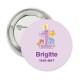 Button One Year lilac met eigen tekst