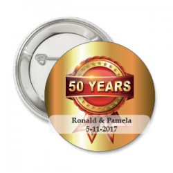 Button 50 Years Red and Gold