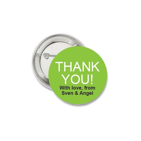 Button Thank You appelgroen met deze en/of een eigen tekst