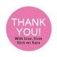 Button Thank You licht roze met deze of eigen tekst