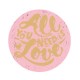 Button All You Need is Love roze met goud