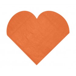 Pak met 20 hartvormige servetten oranje