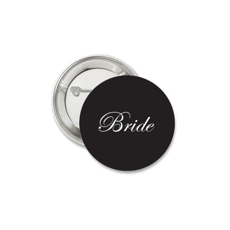 Button Bride zwart met deze of eigen tekst 