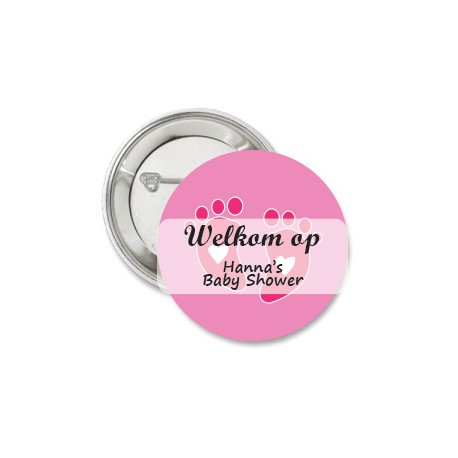 Button Welkom op... roze