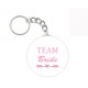 Button Team Bride Tribe of eigen tekst wit met roze tekst