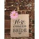 Jute banner Here Comes the Bride 40 x 50 cm